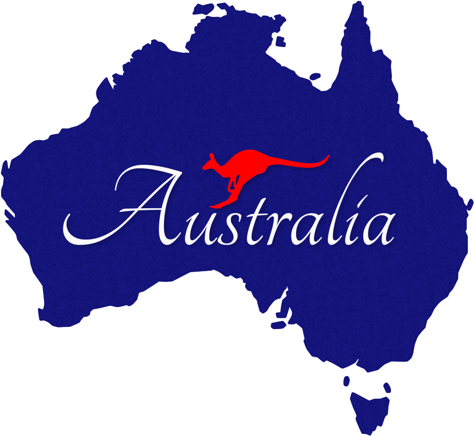 Plain Australia Map With Kangaroo - Australia Silhouette (1000x927)