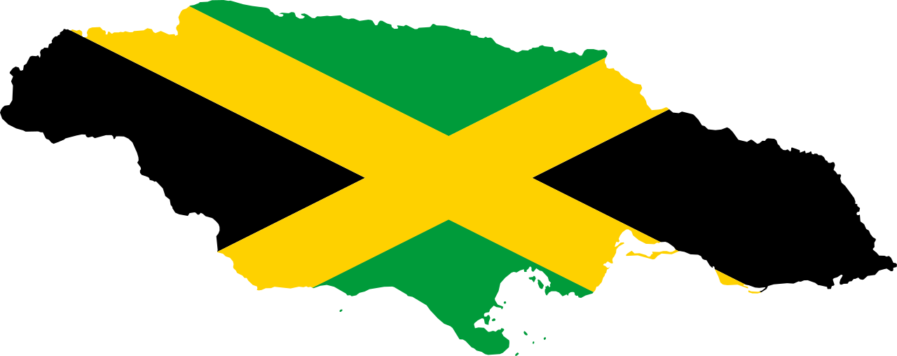File - Flag - Map Of Jamaica With Flag (1280x508)
