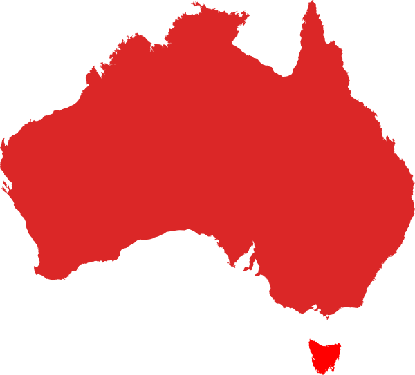 Australia Map Red Clip Art At Clker - Australian Map Vector Free (600x543)
