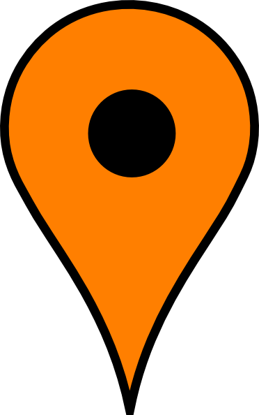 Map Clipart Marker - Google Maps Orange Marker (372x594)