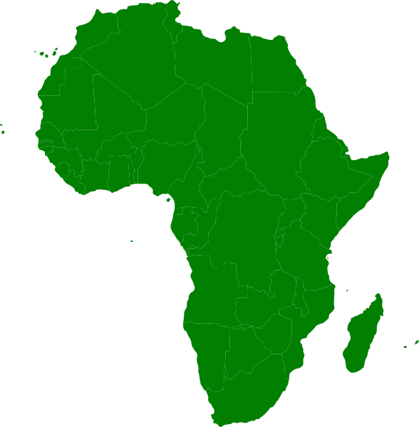 Map Of Africa Clipart - Africa Continent Map Clipart (588x600)
