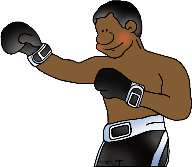 United States Clip Art By Phillip Martin, Famous People - Muhammad Ali Clipart (648x567)