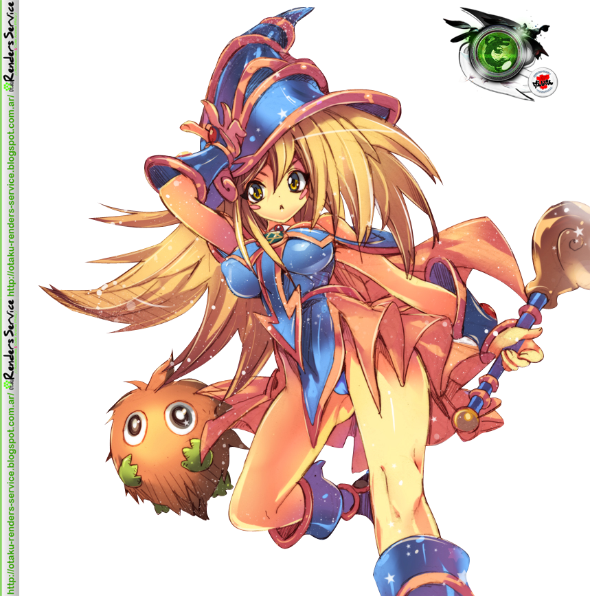 Yu Gi Ohdark Magician Girl Kuriboh Cute Render Ors - Maga Oscura Hot (859x867)