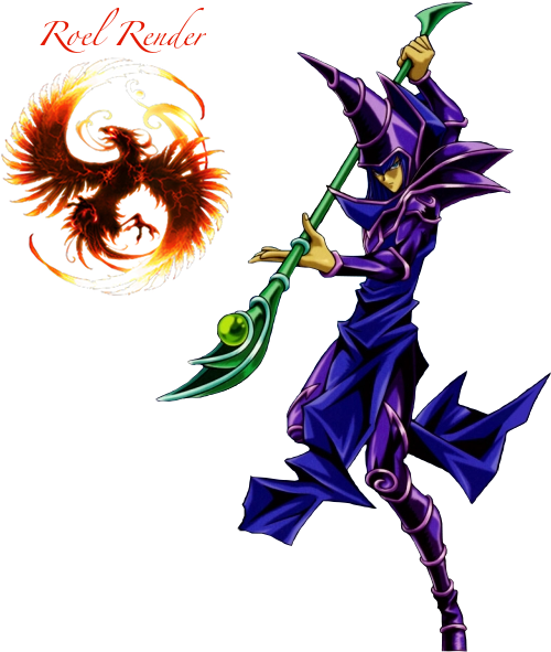Dark Magician Render 1 By Roronoaroel - Yu Gi Oh Dark Magician Png (520x599)