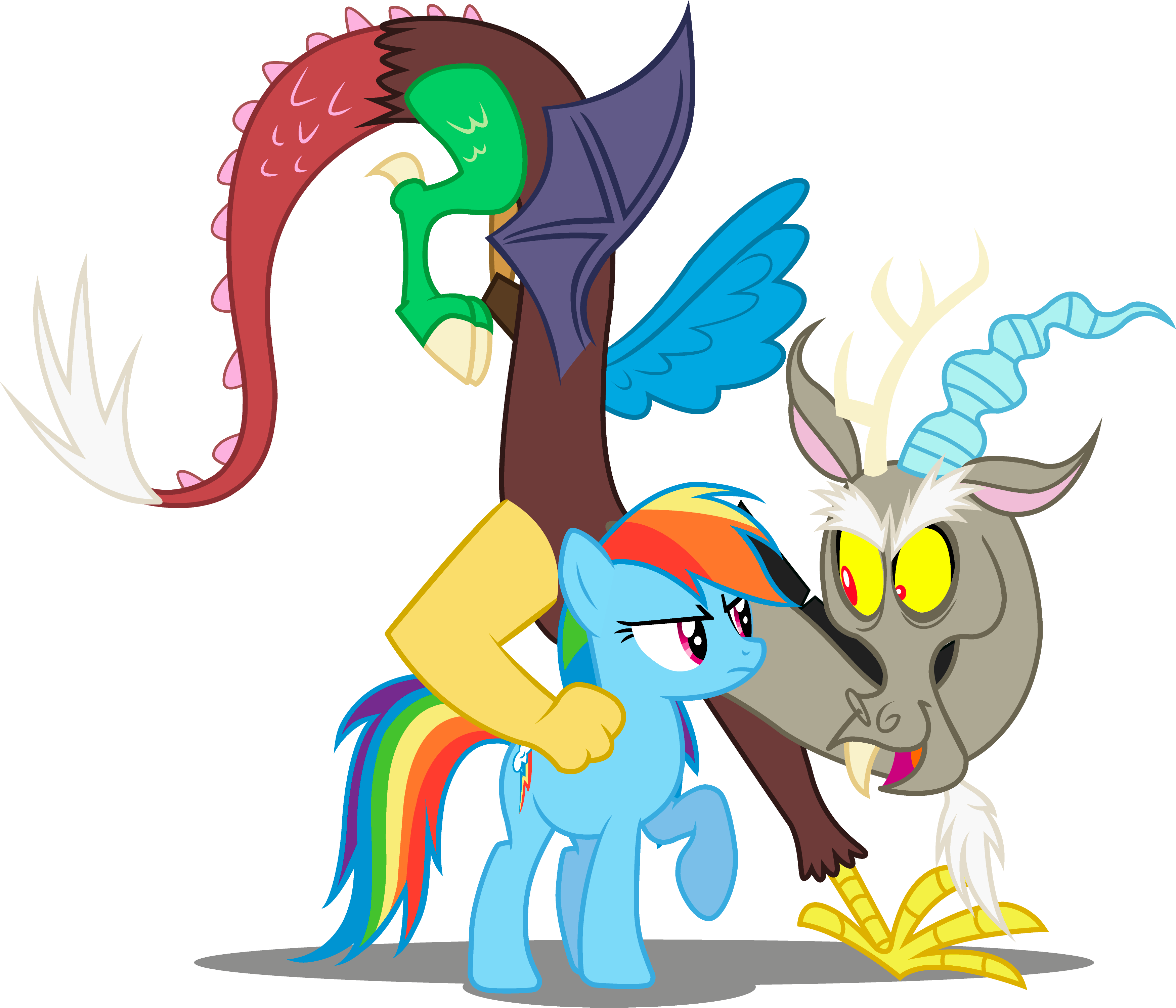 Discord/rainbow Dash - Mlp Rainbow Dash And Discord (3501x3001)