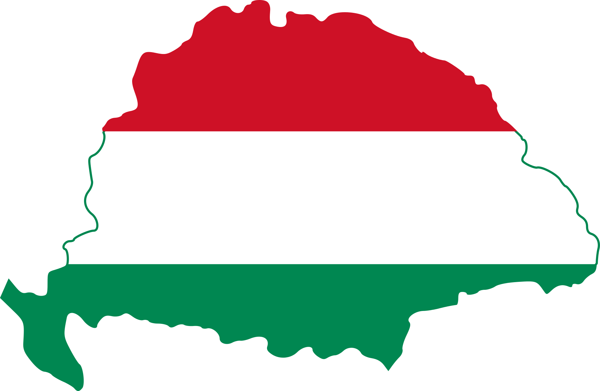 Talkback - Clipart - Great Hungary Flag Map (1957x1275)