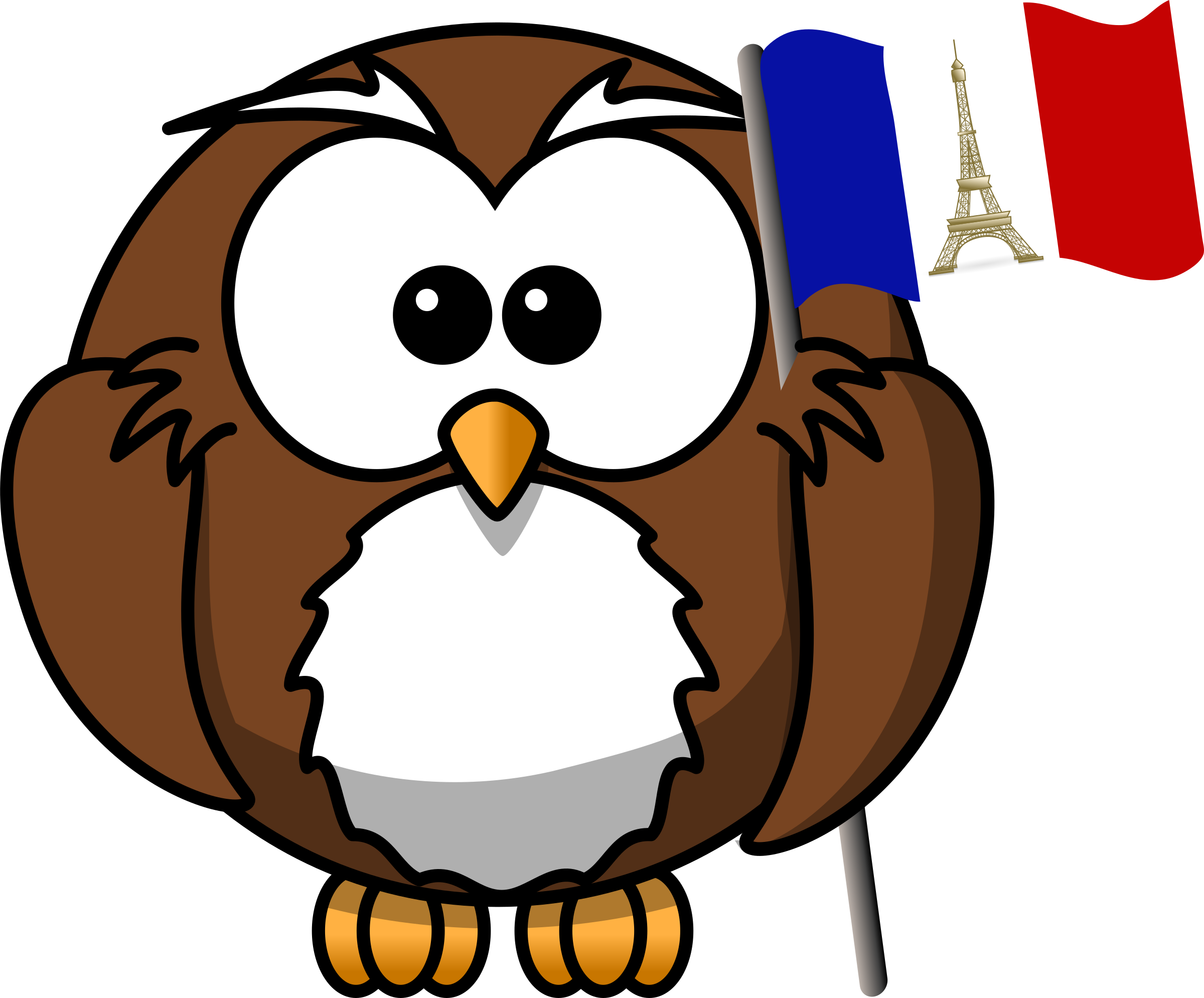 Clipart - Cartoon Owl Shower Curtain (2400x1989)