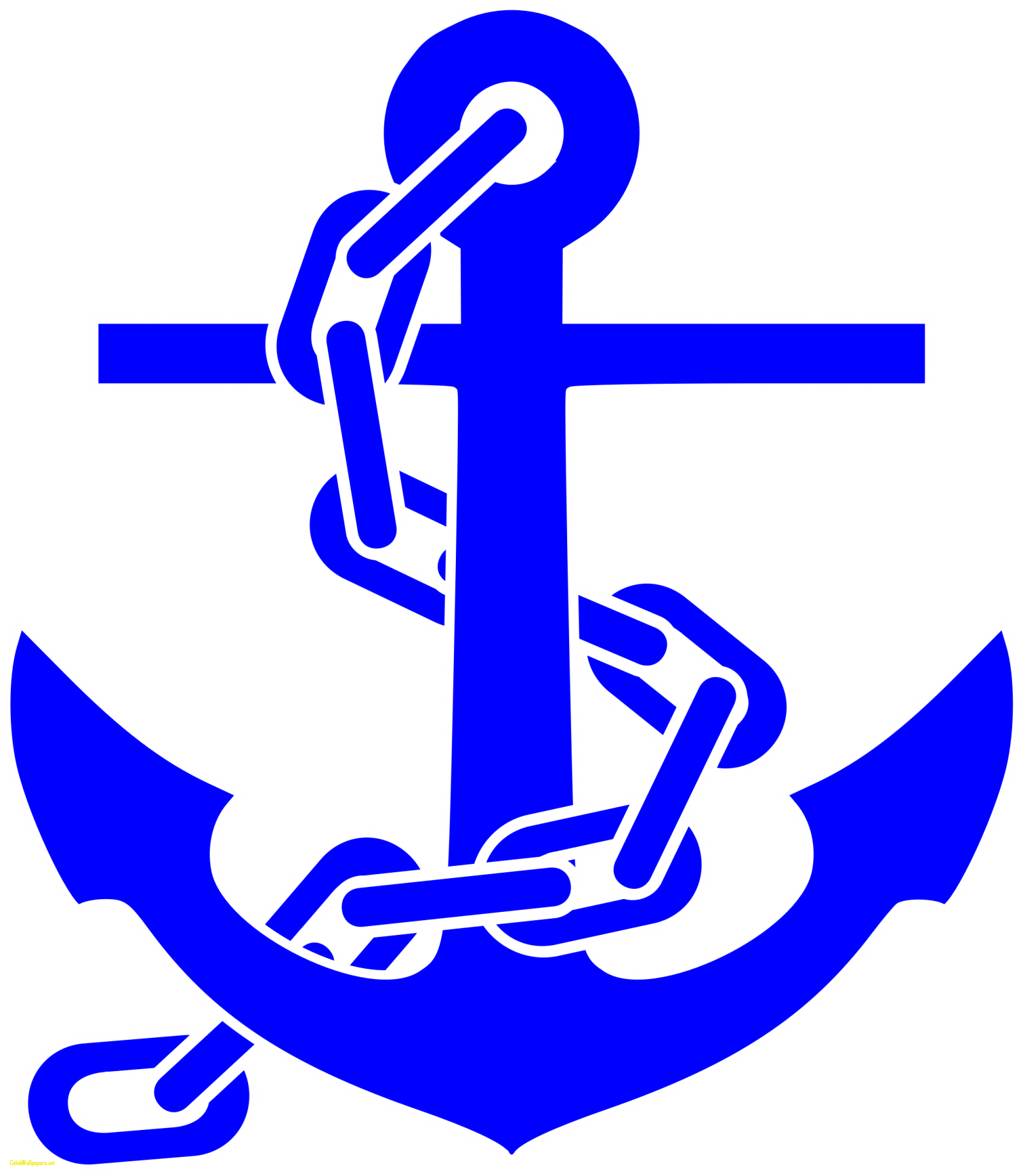 Fouled Anchor - Anchor With Chain Clipart (1600x1839)