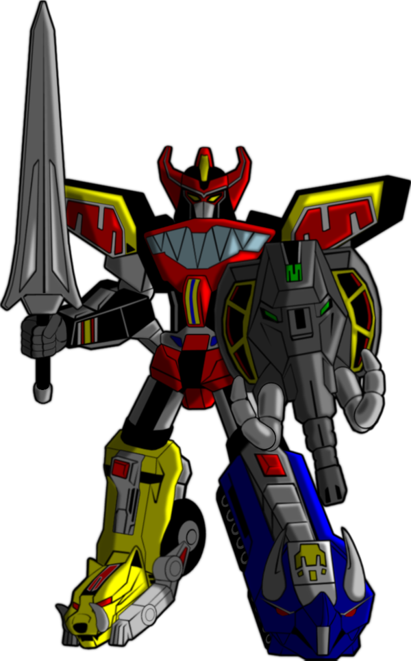 Power Rangers Animated New Power Rangers Wild Force - Power Ranger Megazord Cartoon (600x966)