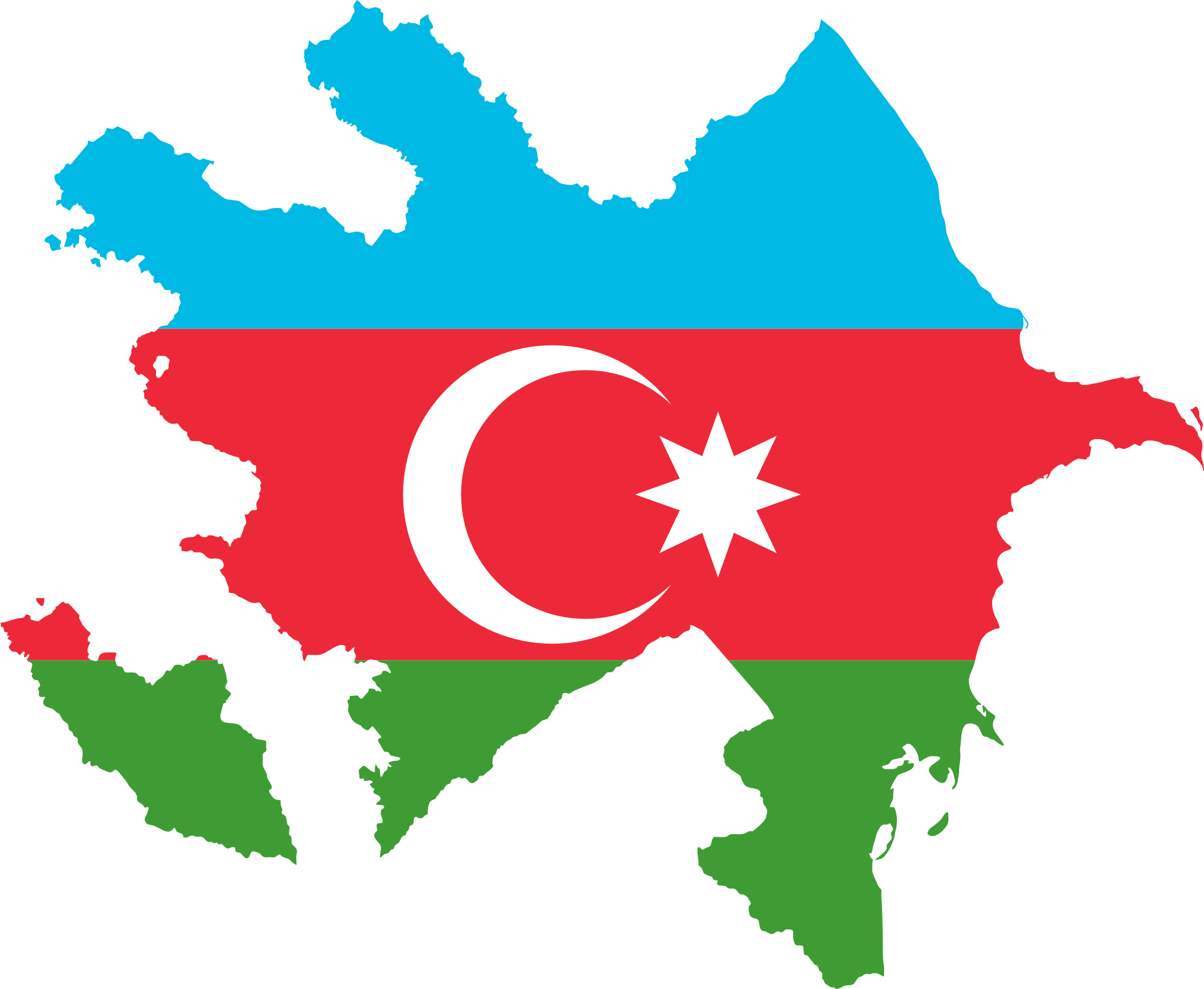 Big Image - Azerbaijan Flag Map (2262x1858)