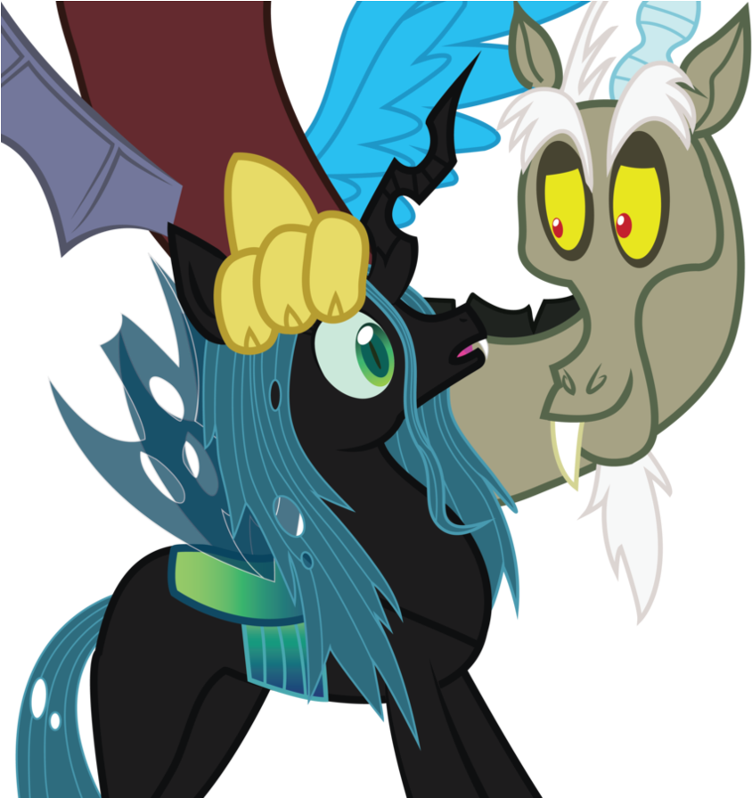 My Little Pony Discord Vs Chrysalis - Discord X Queen Chrysalis (894x894)
