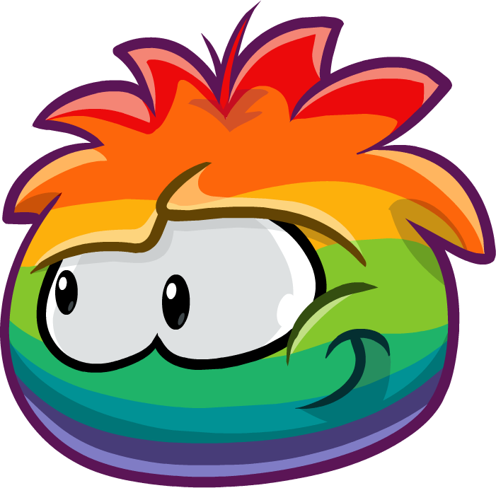 Club Penguin Island Rainbow Clip Art - Club Penguin Red Puffle (701x690)