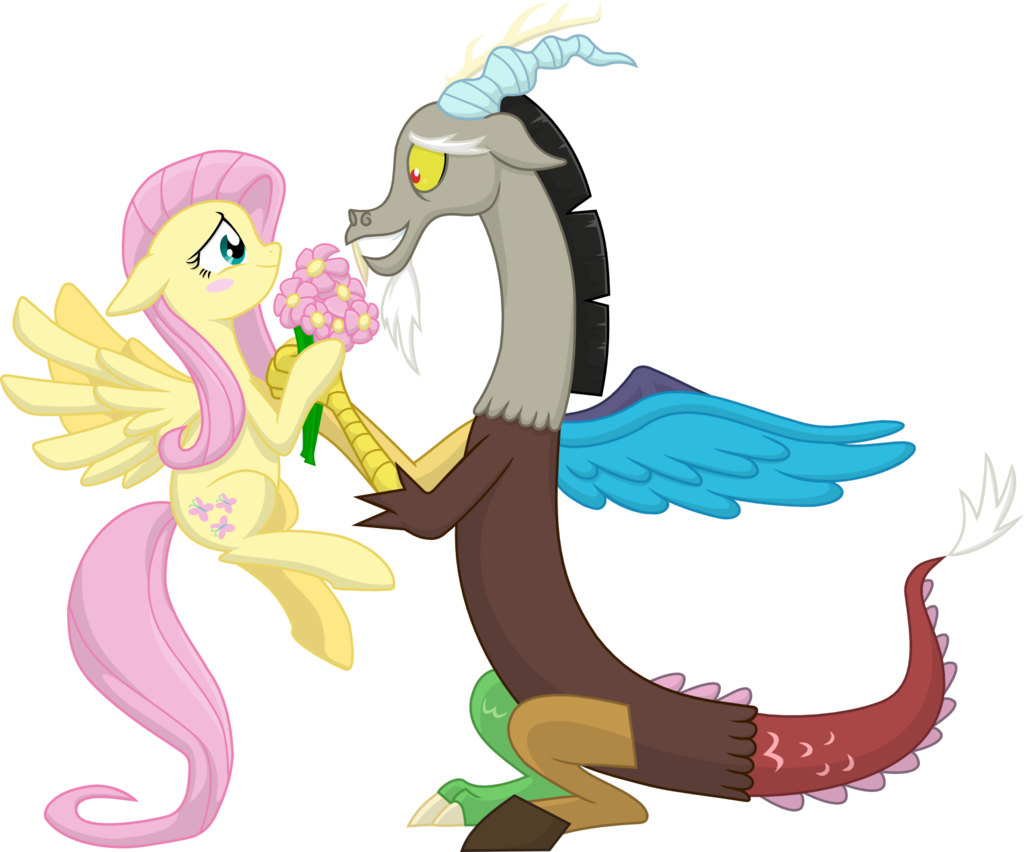 Fluttershy X Discord By Mlplazuli On Deviantart - My Little Pony Discord X Fluttershy (1024x852)