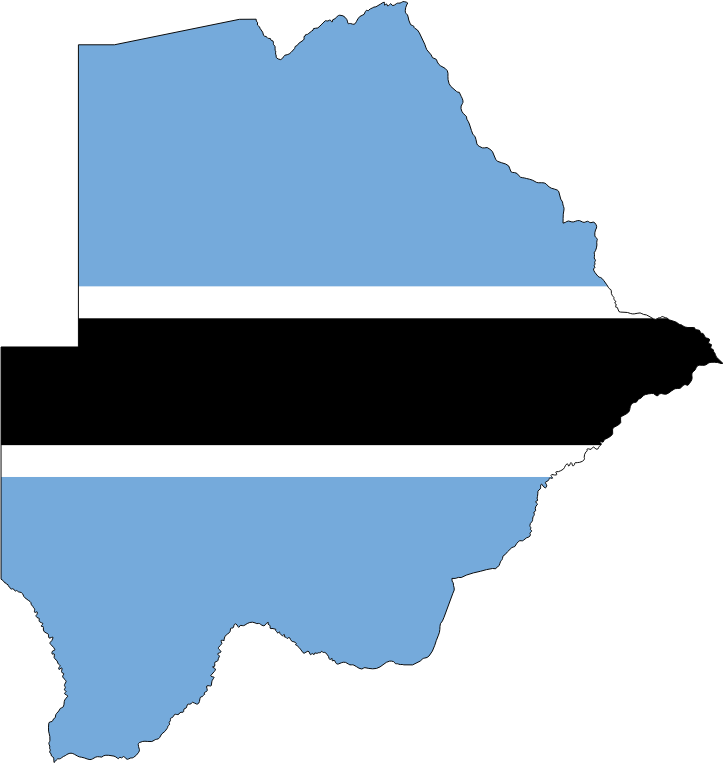 Or The Study Of Flags - Botswana Flag Map (1214x1280)