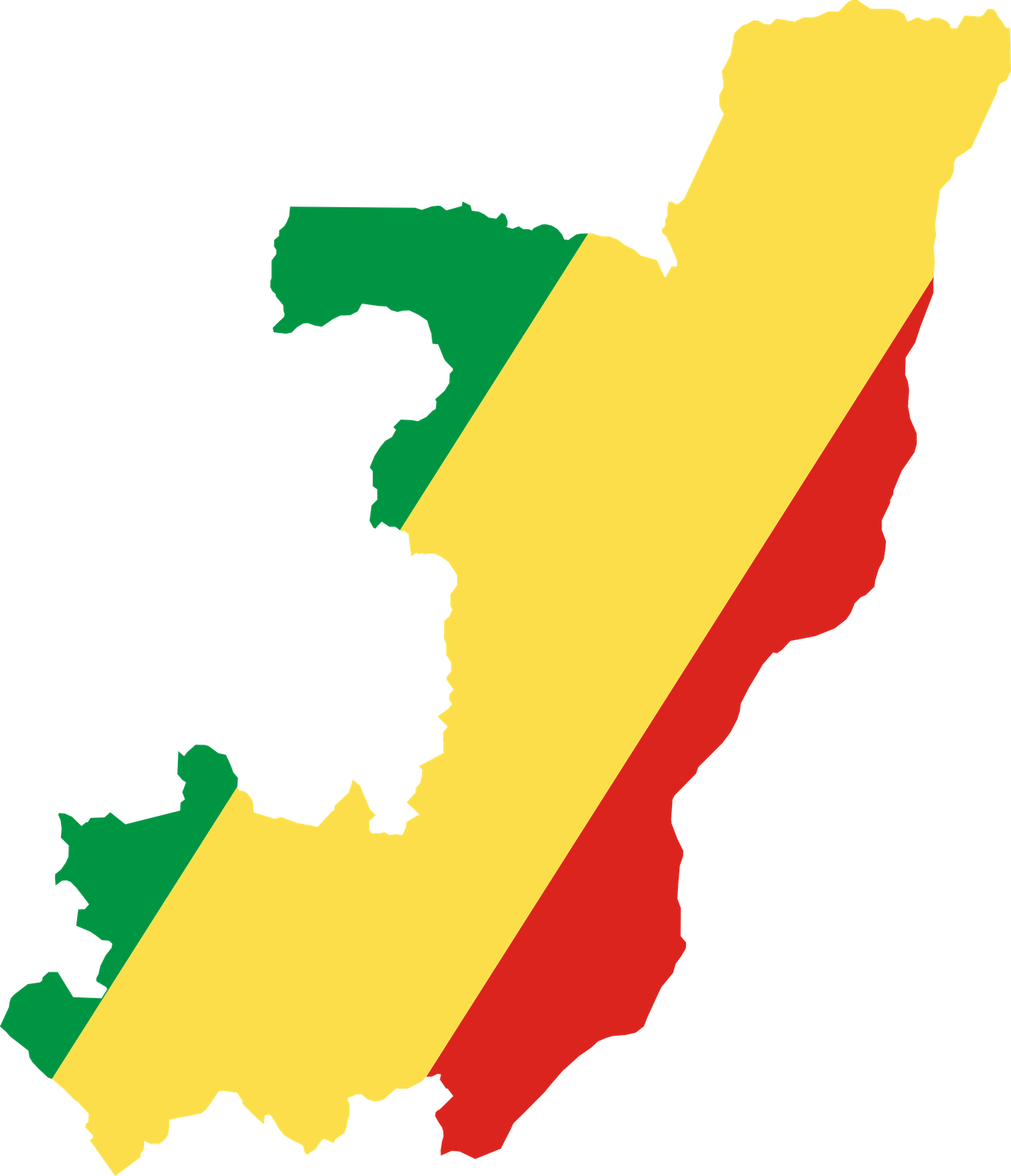 Republic Of Congo Flag Map (1375x1600)