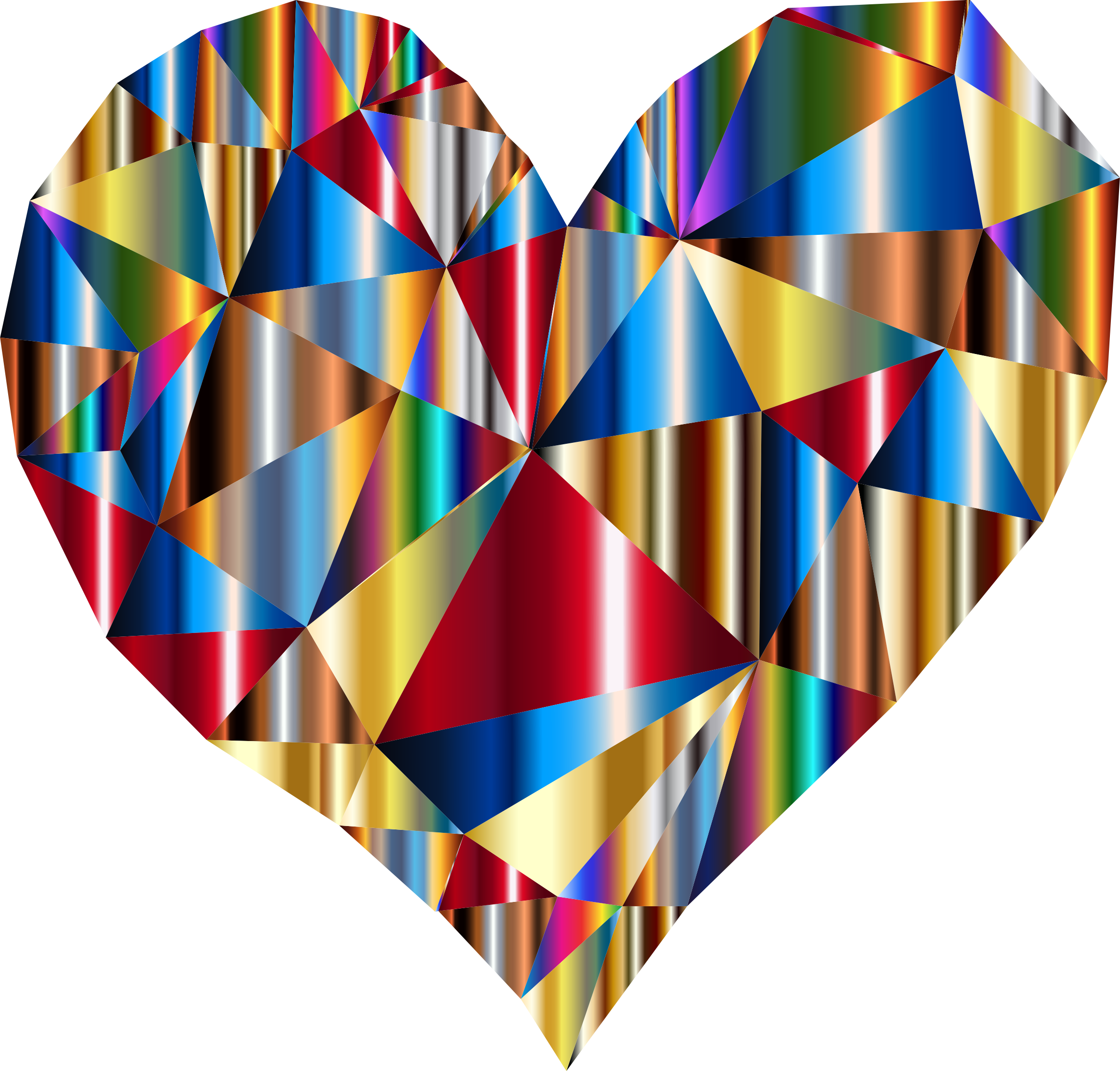 Polychromatic Low Poly Heart - Graphic Design (2332x2230)