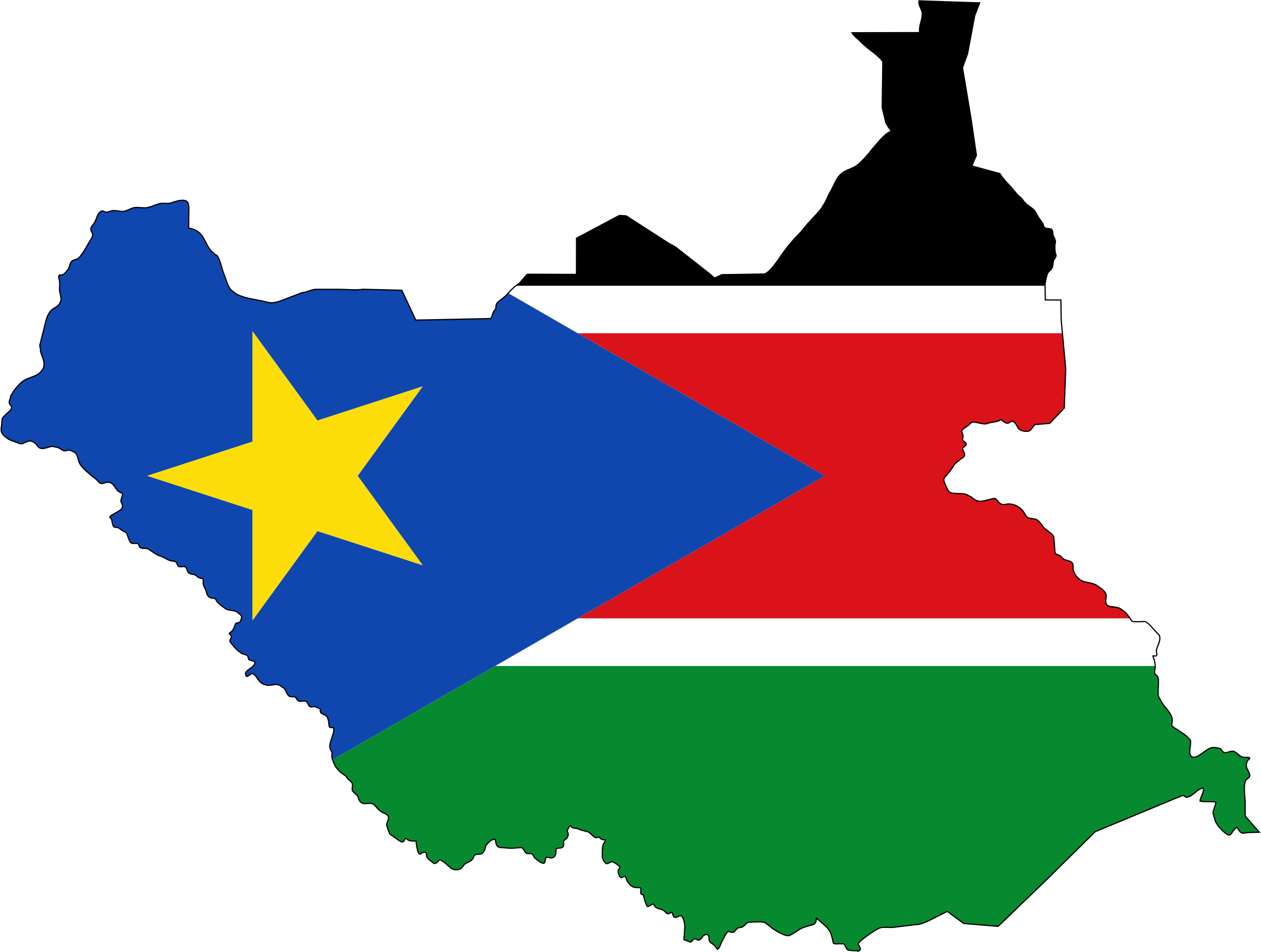 Sudan Flag Map With Stroke - South Africa Clip Art (2313x1748)