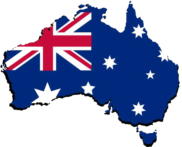 Australia Map Png Transparent Image - Australia Flag (610x488)