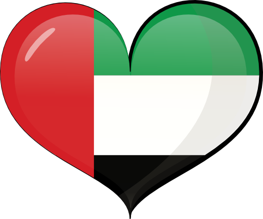 United Arab Emirates Heart Flag Clipart - Uae Flag In Heart (512x426)