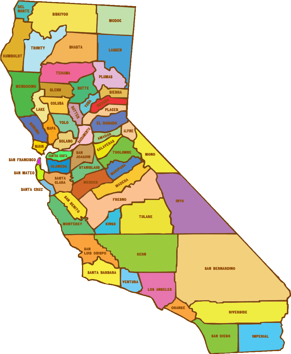 California Counties - - California (1000x1269)