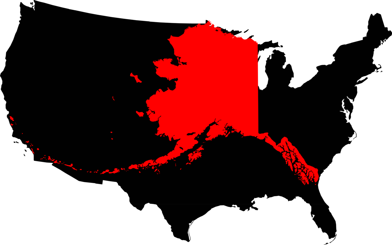File Clipart Png United States Map - Alaska In The United States (1280x802)
