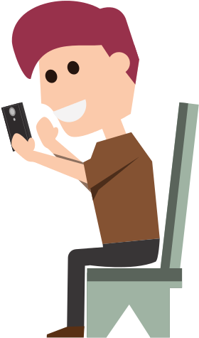 Young Man With Smartphone Cartoon - Vector Graphics (550x550)