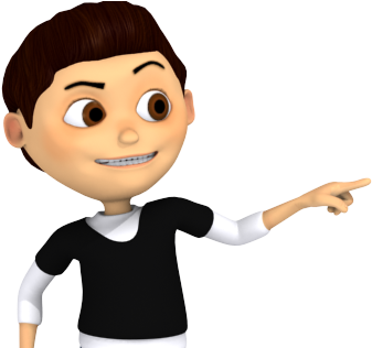 Cartoon Boy Pointing Png (600x315)