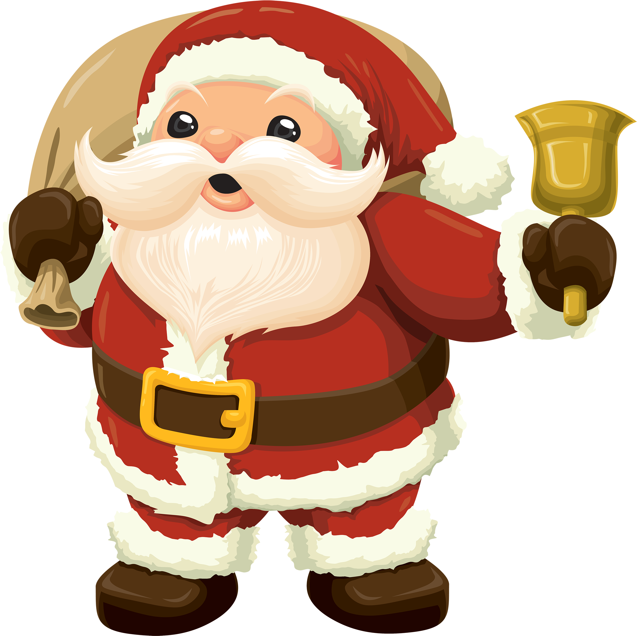 Santa With Bell Png Clipart Best Web Clipart - Santa Claus Bell Png (2500x2496)