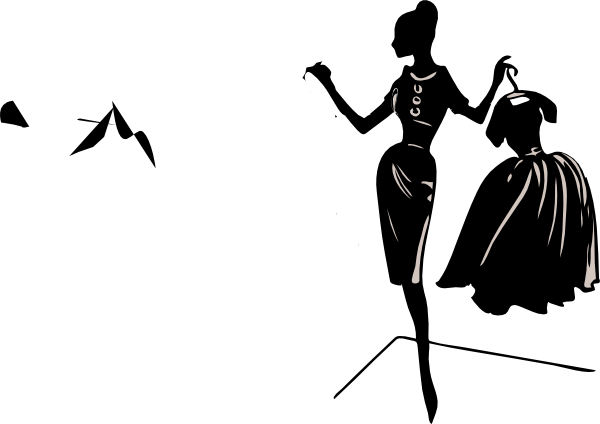 Black Ladies Fashion Clipart - Apollo's Products Fashion: Silhouette Of Lady Holding (600x424)