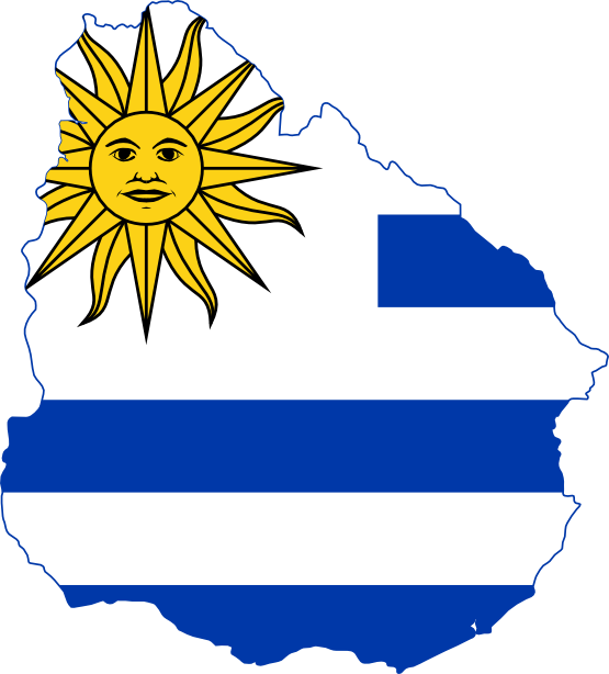 Uruguay Flag Map Clipart - Uruguai Mapa Png (555x614)