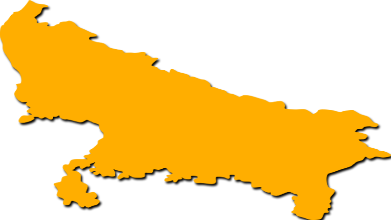 Uttar Pradesh Map Png (800x451)