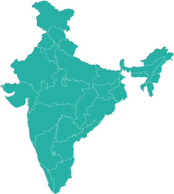 India Political Map - India Geography Vector Black (587x742)