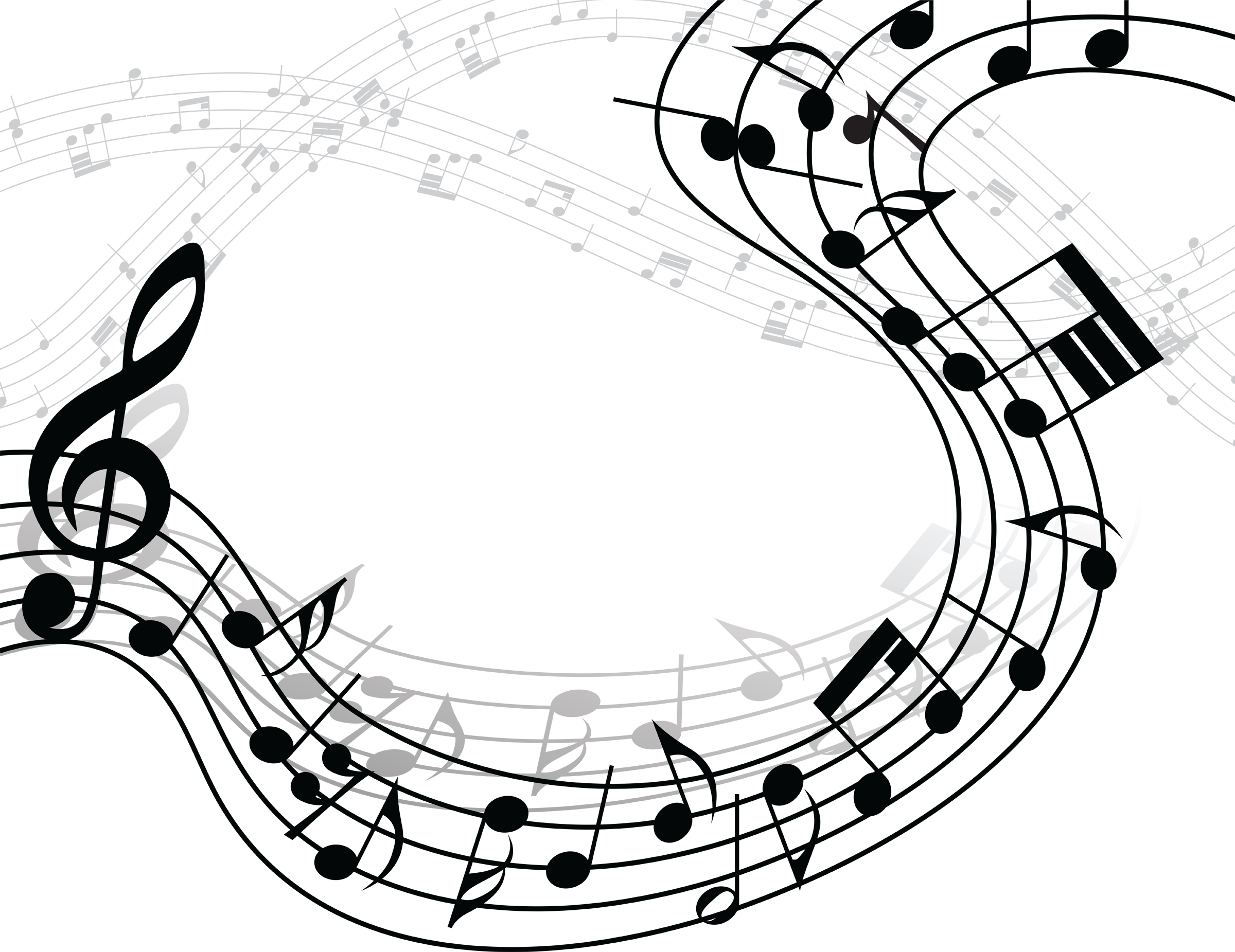 Music Png Transparent Music - Music 5'x7'area Rug (2400x1851)