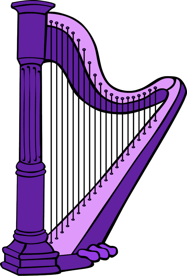 Vector Clip Art - Harp Transparent (600x884)