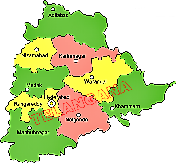 Telangana Map Hd Wallpapers - Telangana Map With Old Districts (614x564)