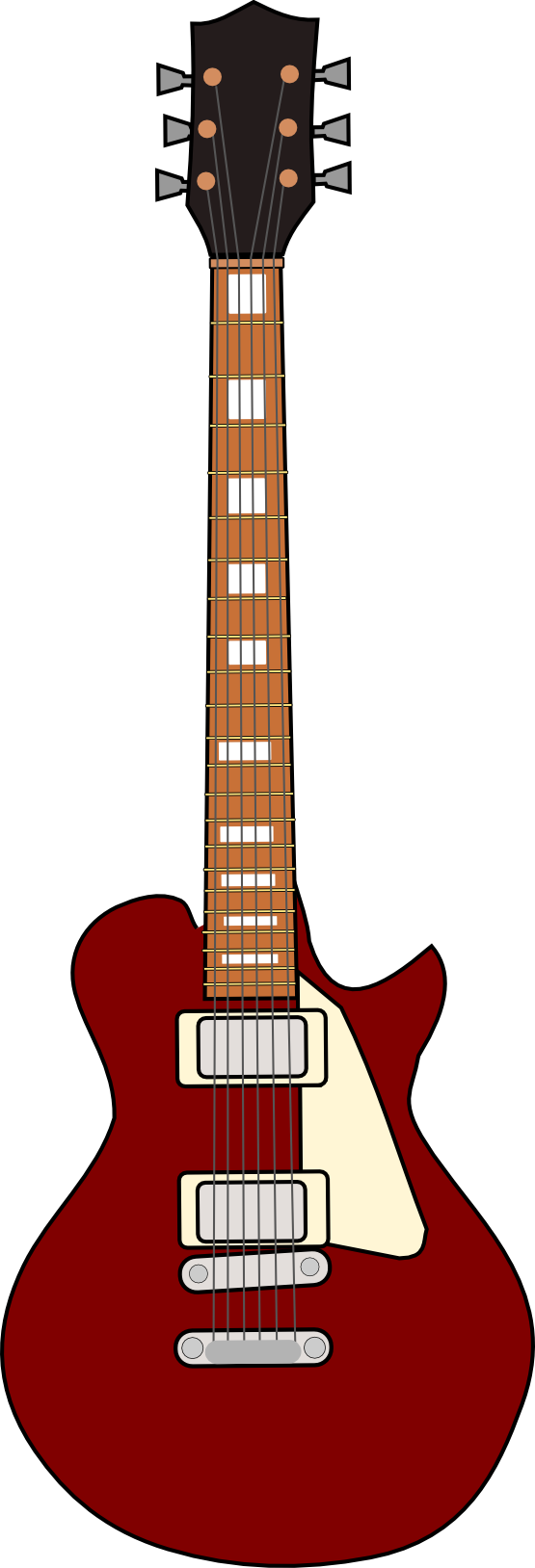 Guitar Clip Art - Gibson Les Paul (555x1628)