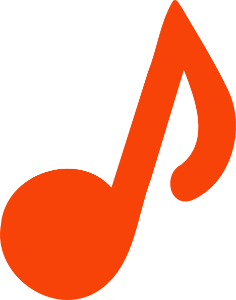 Orange Music Note - Orange Music Note Clipart (468x594)