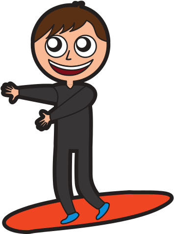 Male Surfer Cartoon - Illustration (550x550)