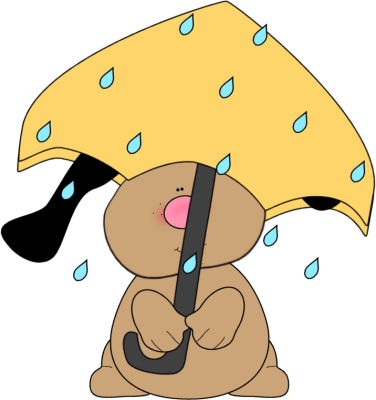Clipart Wet Dog - Dog In The Rain Clip Art (376x400)