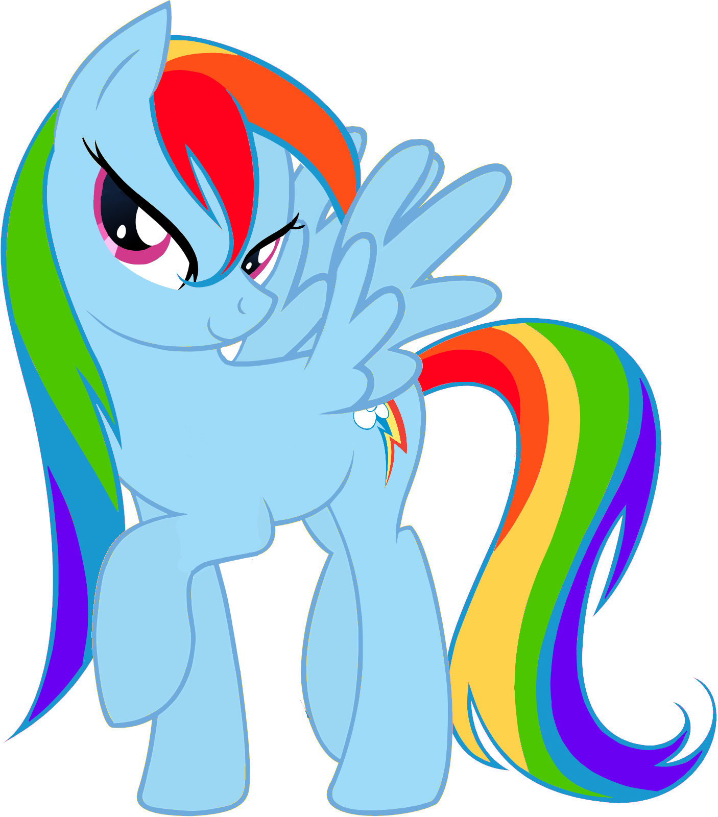 Wet Hair Rainbow Dash By Timon The Bronie - Rainbow Dash Long Hair (1406x1600)