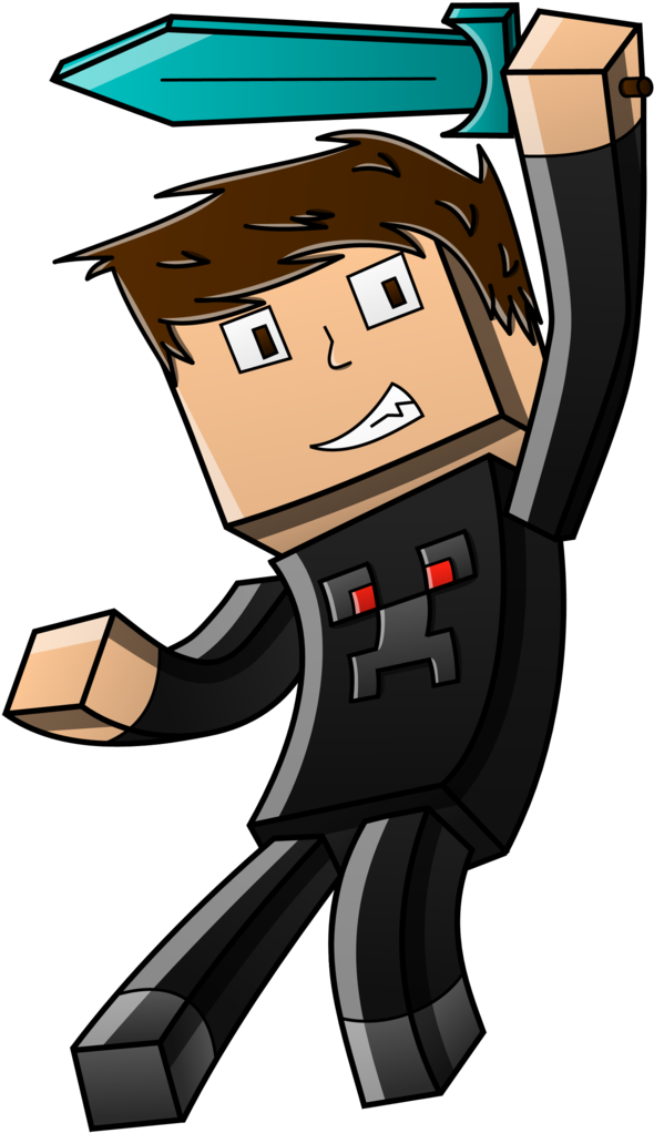 Minecraft Drawing Cartoon Player Versus Player - Minecraft Drawing Cartoon Player Versus Player (1024x1325)