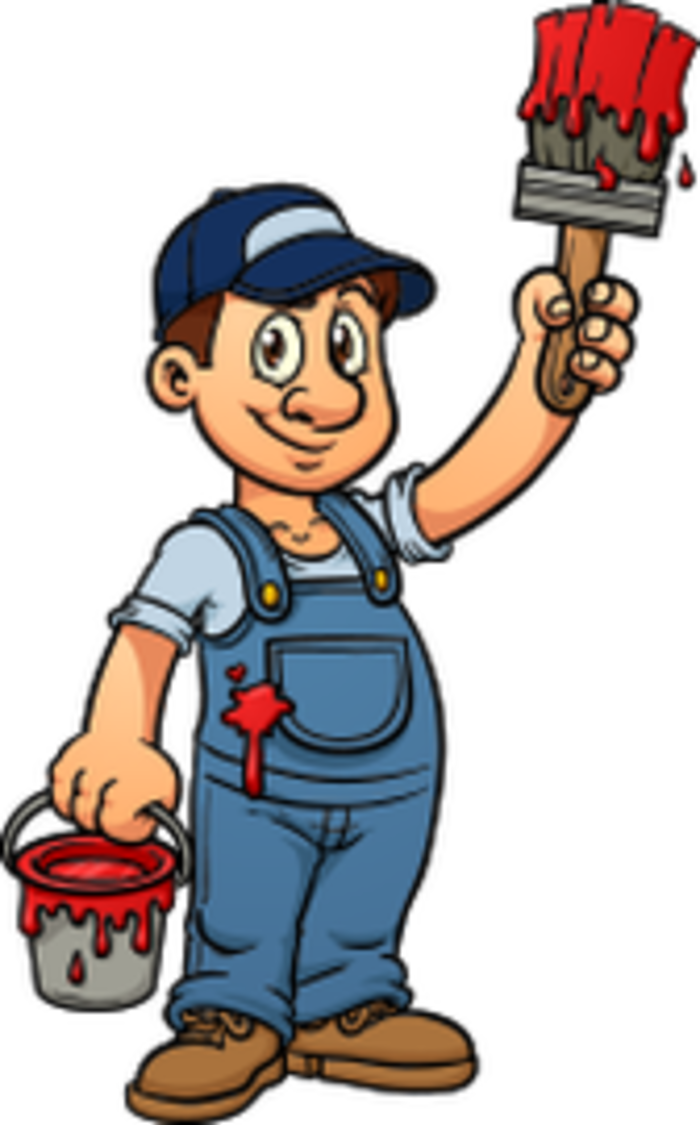 Painting House Painter And Decorator Cartoon - Painter Clipart Png (700x1125)