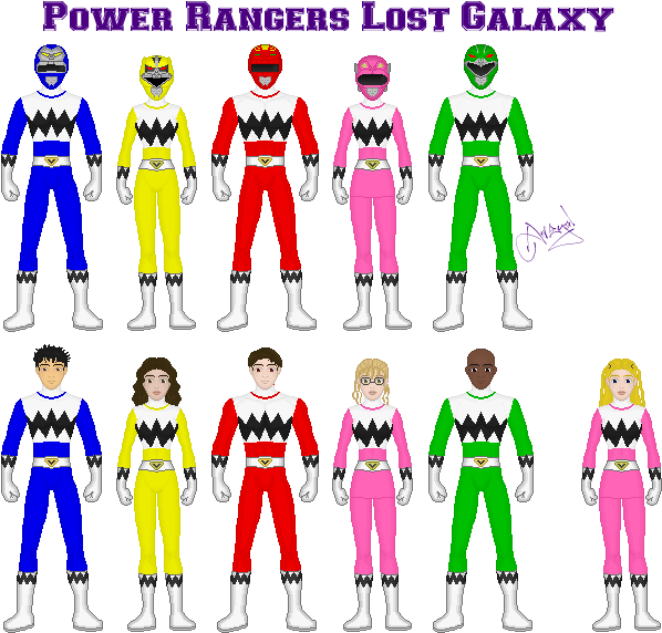 Power Rangers By Ameyal On Deviantart Power Rangers - Power Rangers Lost Galaxy All Type 1 (633x576)