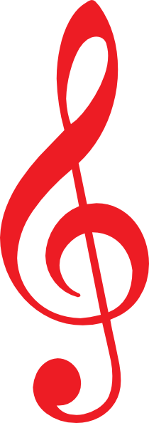 Red Clipart Music Note - Red Music Note Transparent Background (210x594)