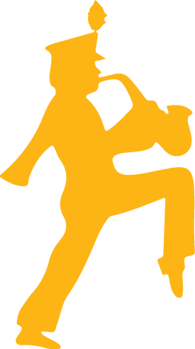 Song Clipart Band - Marching Band Saxophone Silhouette (275x493)