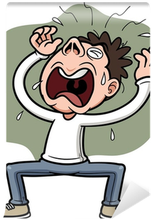 Vector Illustration Of Crazy Man Cartoon Wall Mural - Crazy Man Cartoon (400x400)