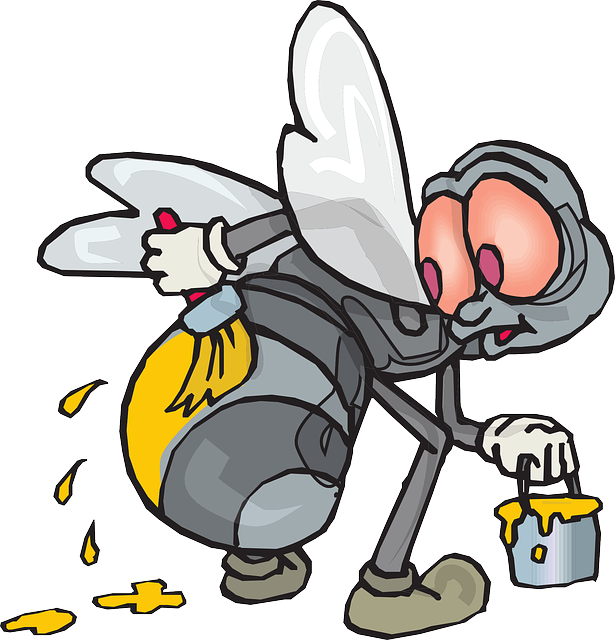 Paint, Yellow, Cartoon, Bee, Stripes, Wings, Painting - Painting Bee Clip Art (615x640)