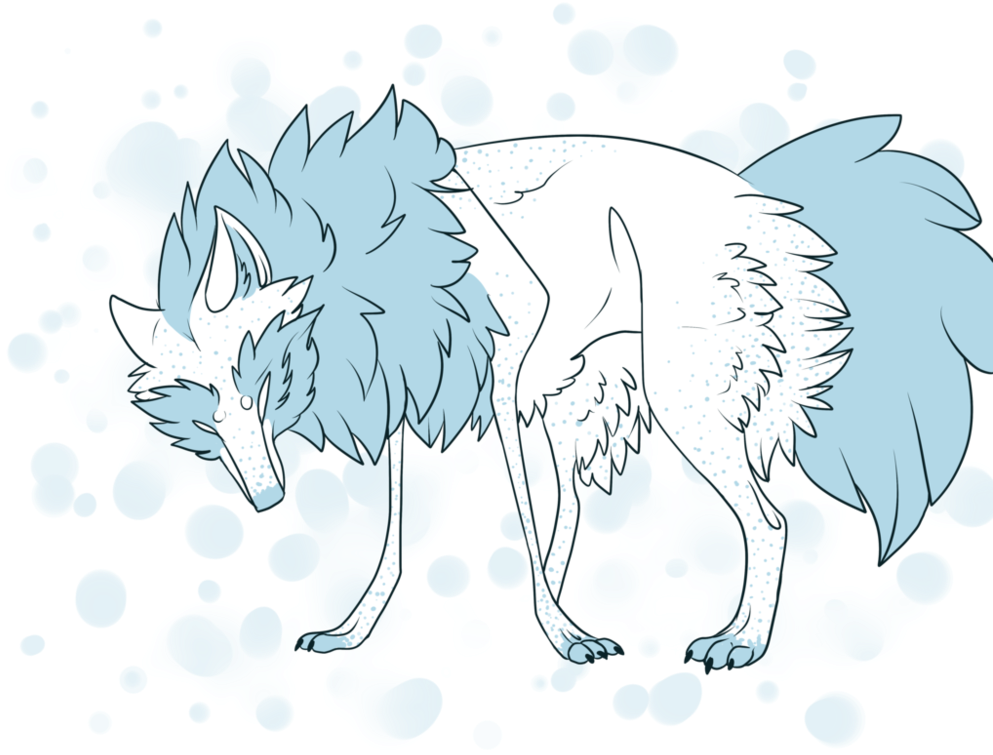 Frost Wolf By Mrxino - Cartoon (999x799)