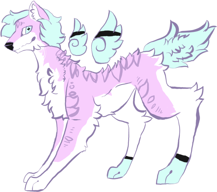 Pastel Goth Wolf Auction By Cascadara - Cartoon (1024x731)