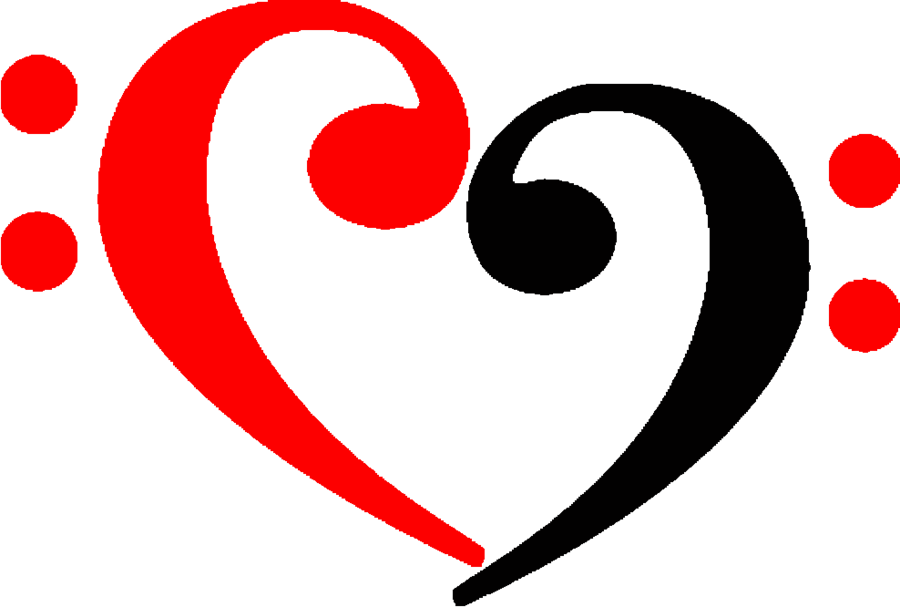 Bass Clef Love Heart By Jiggasinparis - Bass Clef Heart (900x607)